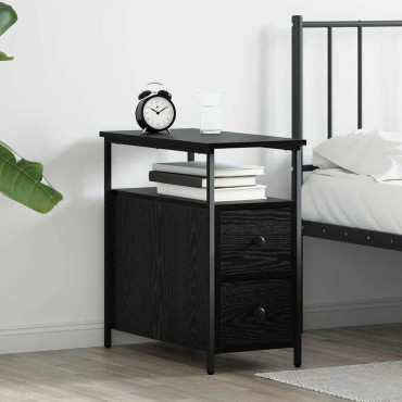 vidaXL Κομοδίνο Μαύρη δρυς 30x60x60cm Επεξεργασμένο ξύλο 1 τεμ.
