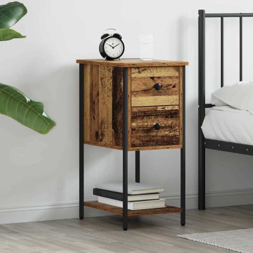 vidaXL Κομοδίνο Παλαιό ξύλο 32x42x70cm Επεξεργασμένο ξύλο 1 τεμ.