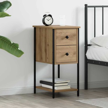 vidaXL Κομοδίνο artisan δρυς 32x42x70cm Επεξεργασμένο ξύλο 1 τεμ.