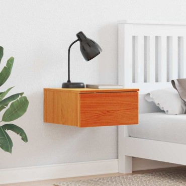 vidaXL Κομοδίνο Κερωτό καφέ 37x35x18,5cm Μασίφ ξύλο πεύκου 1 τεμ.
