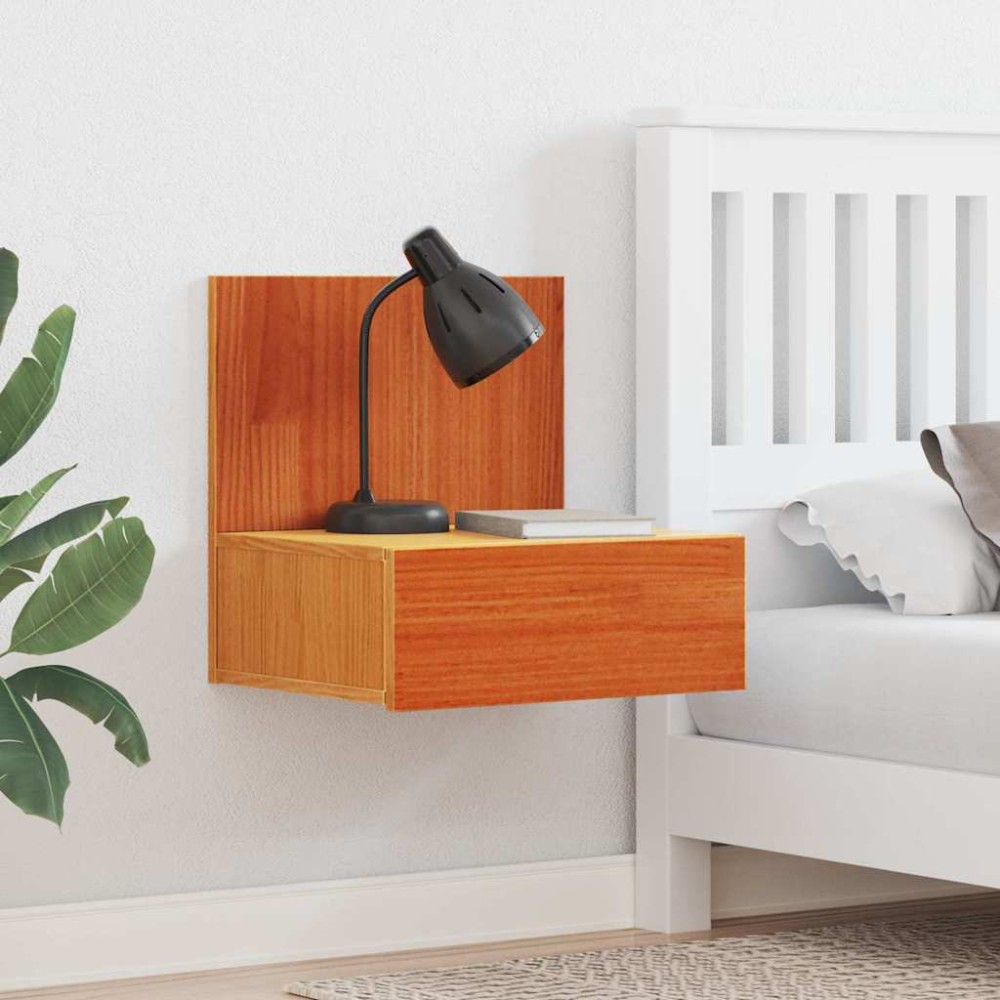 vidaXL Κομοδίνο 2 τεμ. Κερωτό καφέ 42x32,5x40cm Μασίφ ξύλο πεύκου
