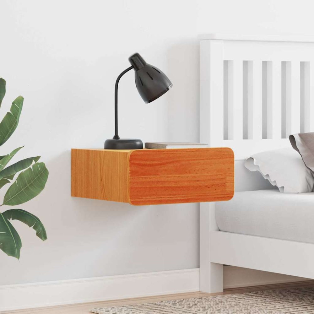 vidaXL Κομοδίνο Κερωτό καφέ 39x34x16,5cm Μασίφ ξύλο πεύκου 1 τεμ.