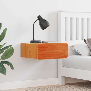 vidaXL Κομοδίνο Κερωτό καφέ 39x34x16,5cm Μασίφ ξύλο πεύκου 1 τεμ.