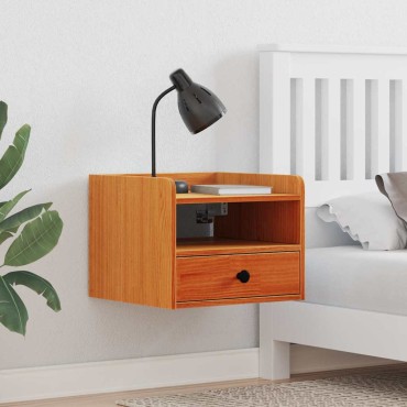 vidaXL Κομοδίνο 2 τεμ. Κερωτό καφέ 38x36x29,5cm Μασίφ ξύλο πεύκου