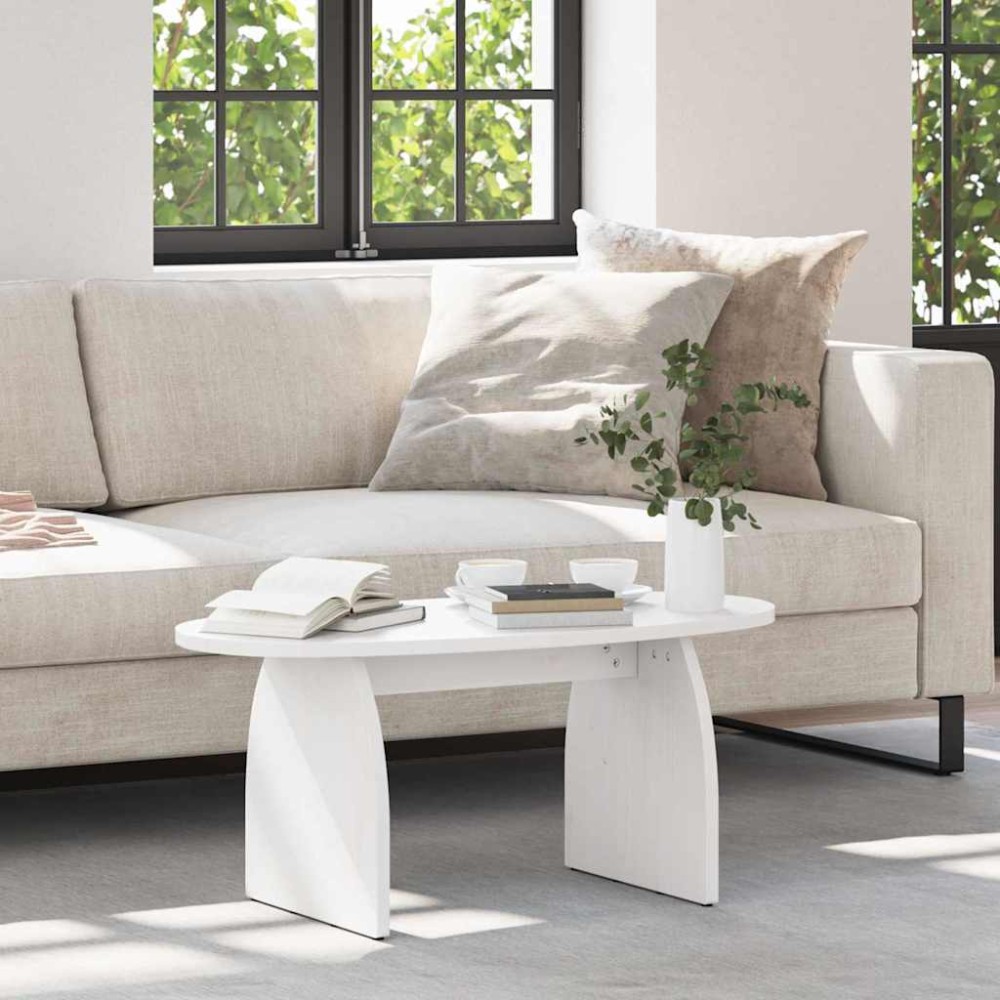 vidaXL Τραπεζάκι σαλονιού Λευκό 80x40x35cm Στερεά ξυλεία πεύκου 1 τεμ.