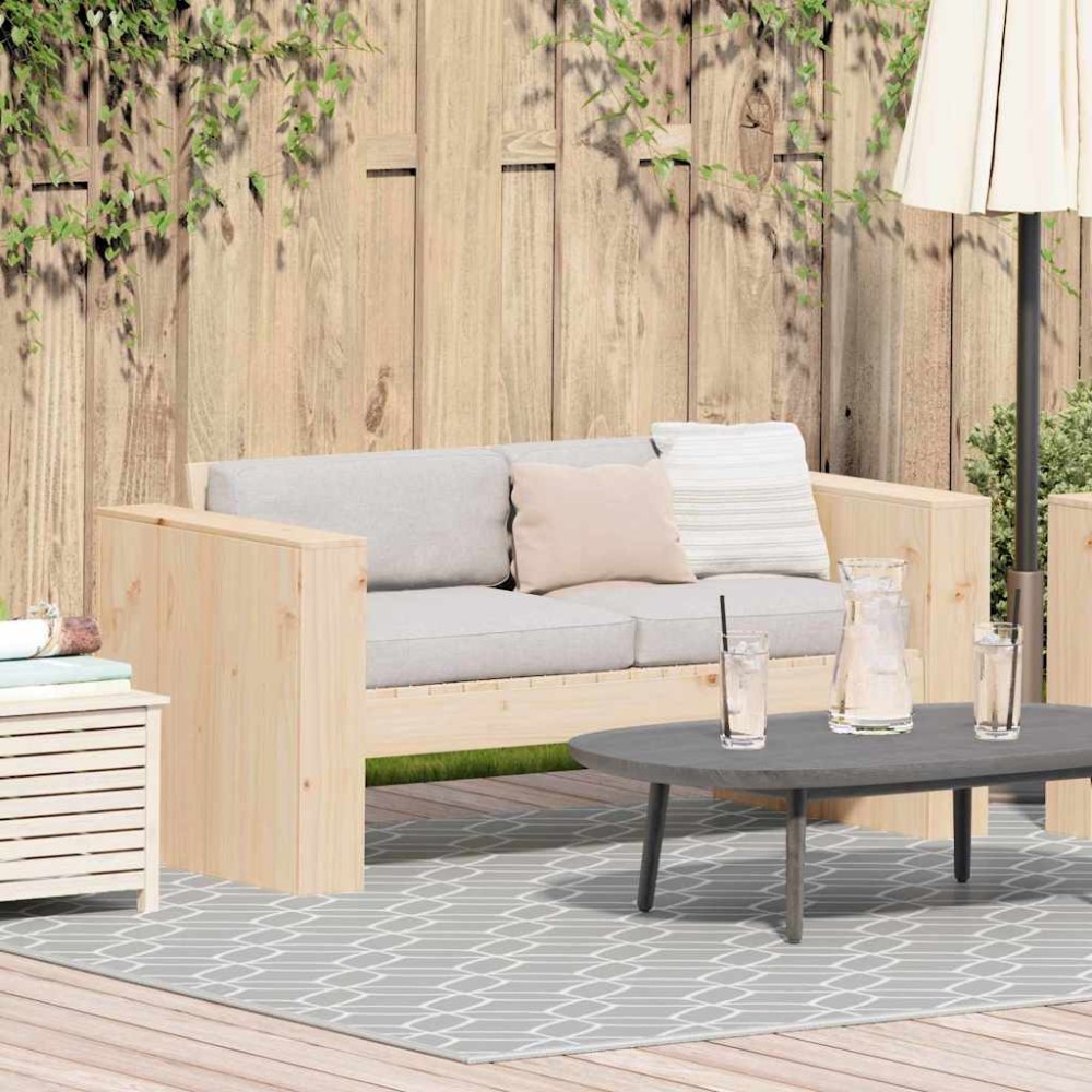 vidaXL Καναπές Κήπου Φυσικό 134x60x62cm Στερεά ξυλεία πεύκου