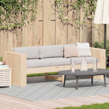 vidaXL Καναπές Κήπου Φυσικό 185,5x60x62cm Στερεά ξυλεία πεύκου
