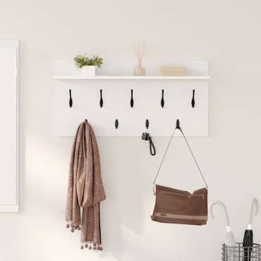 vidaXL Τοίχου Κρεμάστρα Επιτοίχιο Λευκό 80x40x12cm