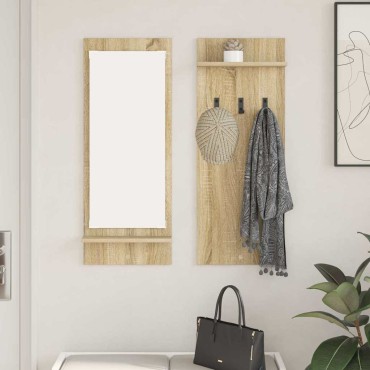 vidaXL Τοίχου Κρεμάστρα Επιτοίχιο Δρύς Sonoma 70x10x90cm