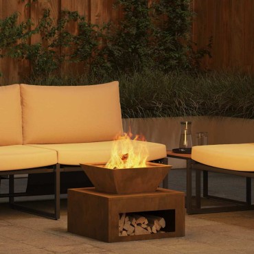 vidaXL Φωτιά Σκ rusty 50 x 50 x 40 cm Ατσάλι Σκληρυθέν στον Αέρα