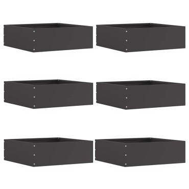 vidaXL Περίγραμμα γκαζόν 6 τμχ. 40 x 40 x 13 cm Ατσάλι Μαύρο