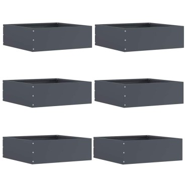 vidaXL Περίγραμμα γκαζόν 6 τμχ. 40 x 40 x 13 cm Ατσάλι Ανθρακί