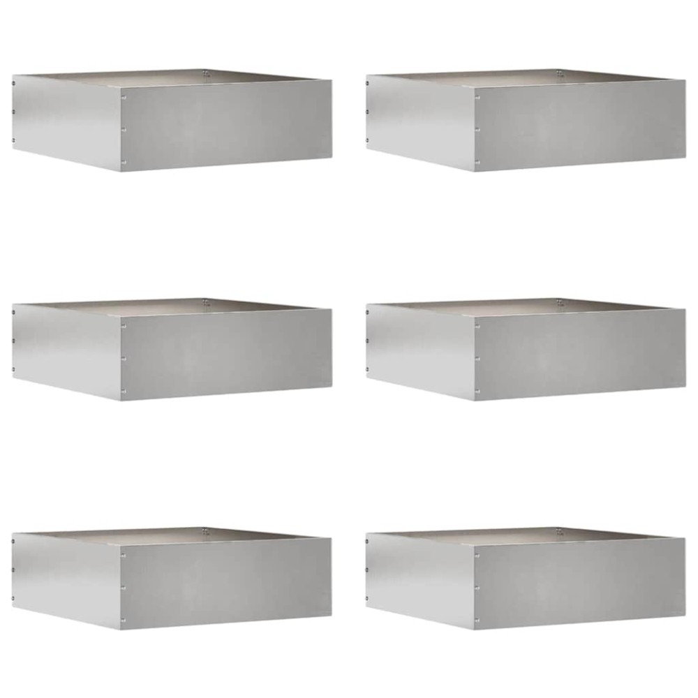 vidaXL Περίγραμμα γκαζόν 6 τμχ. 40 x 40 x 13 cm Ανοξείδωτο ατσάλι