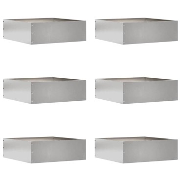 vidaXL Περίγραμμα γκαζόν 6 τμχ. 40 x 40 x 13 cm Ανοξείδωτο ατσάλι