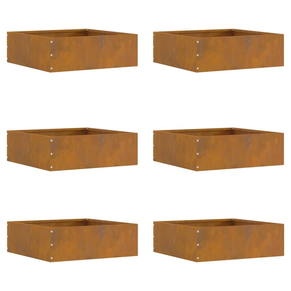 vidaXL Περίγραμμα γκαζόν 6 τμχ. 40 x 40 x 13 cm Σκ rusty