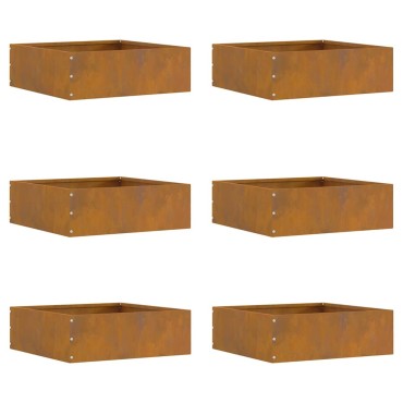 vidaXL Περίγραμμα γκαζόν 6 τμχ. 40 x 40 x 13 cm Σκ rusty