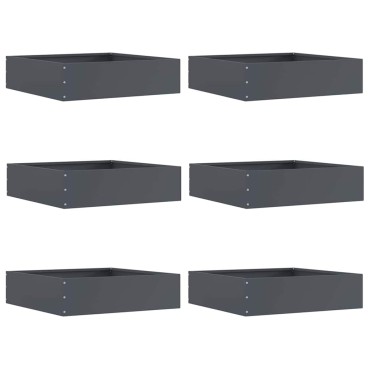 vidaXL Περίγραμμα γκαζόν 6 τμχ. 50 x 50 x 13 εκ Ατσάλι Ανθρακί