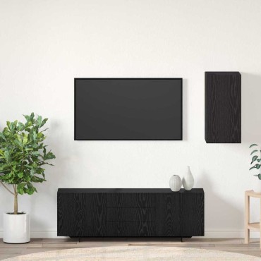 vidaXL Τηλεοπτική Κάβα Τοίχου 30,5x30x60cm Μαύρη Οξυά