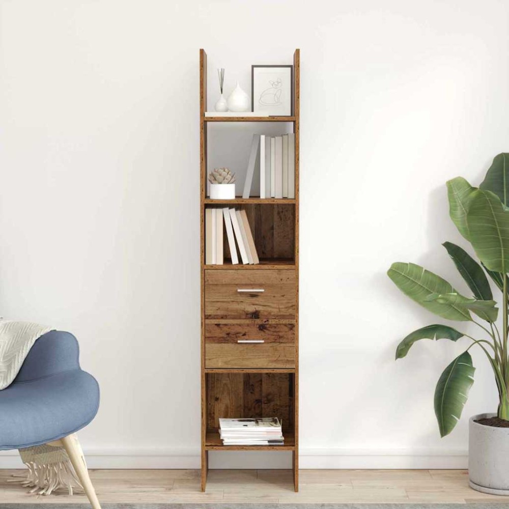 vidaXL Βιβλιοθήκη 2 επιπέδων 40x35x180cm Επεξεργασμένο Ξύλο 1 τεμ.