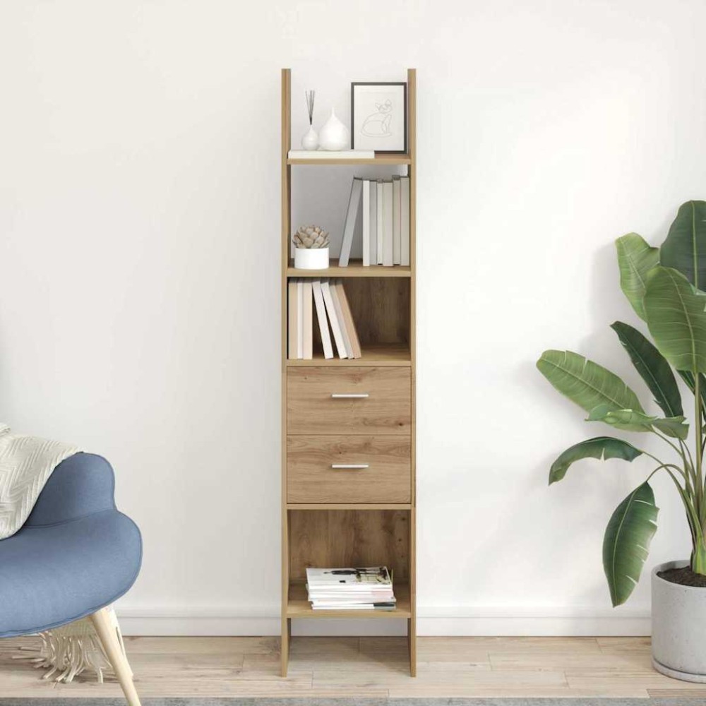vidaXL Βιβλιοθήκη 2 επιπέδων 40x35x180cm Επεξεργασμένο Ξύλο 1 τεμ.