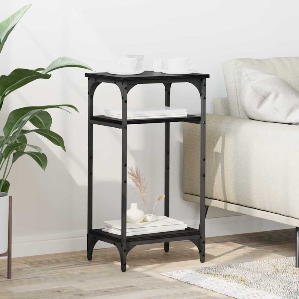 vidaXL Τραπεζάκι Πλευράς Μαύρη Οξυά 40x30x75cm Επεξεργασμένο Ξύλο 1 τεμ.