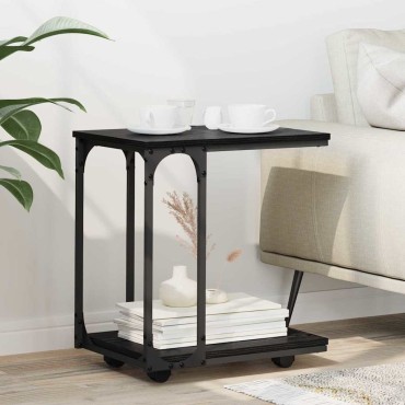 vidaXL Τραπεζάκι Πλευράς Μαύρη Οξυά 50x35x55.5cm 1 τεμ.
