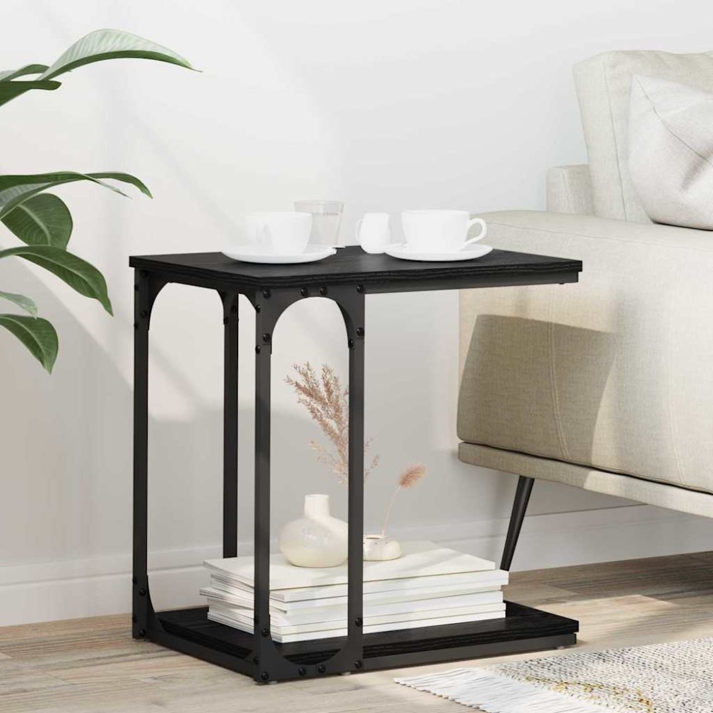 vidaXL Τραπεζάκι Πλευράς Μαύρη Οξυά 50x35x52cm Επεξεργασμένο Ξύλο 1 τεμ.