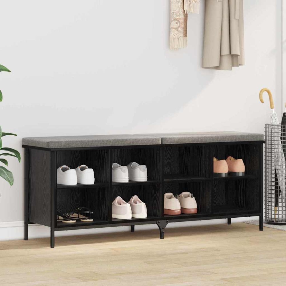 vidaXL Ντουλάπα Παπουτσιών 131x35x50cm Μαύρη Δρυς