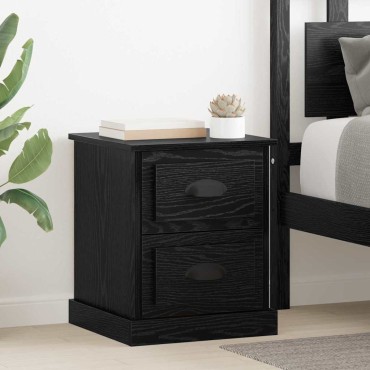 vidaXL Κομοδίνο Μαύρη Οξυά 39x39x47.5cm Επεξεργασμένο Ξύλο 1 τεμ.