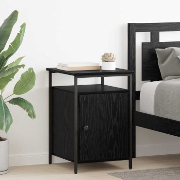 vidaXL Κομοδίνο Μαύρη Οξυά 40x42x60cm Επεξεργασμένο Ξύλο 1 τεμ.