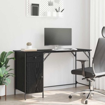 vidaXL Γραφείο Υπολογιστή Μαύρη Οξυά 131x48x75cm 1 τεμ.