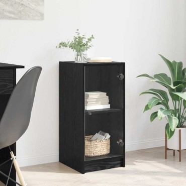 vidaXL Πλαϊνό γραφείο Μαύρη δρυς 35x37x76cm Επεξεργασμένο Ξύλο 1 τεμ.