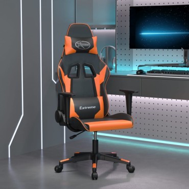 vidaXL Καρέκλα Gaming Μαύρο/Πορτοκαλί Συνθετικό Δέρμα 67x58x(118-128)cm 1 τεμ.
