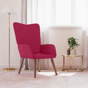 vidaXL Πολυθρόνα Relax Μπορντό Βελούδινη 61,5x69x95,5cm 1 τεμ.