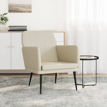 vidaXL Πολυθρόνα Κρεμ 61x78x80cm από Συνθετικό Δέρμα 1 τεμ.
