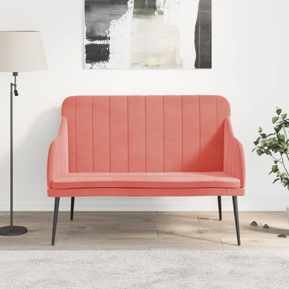 vidaXL Πάγκος Ροζ 110x76x80cm Βελούδινος 1 τεμ.