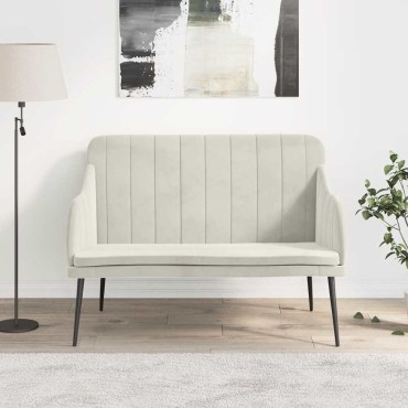 vidaXL Πάγκος Κρεμ 110x76x80cm Βελούδινος 1 τεμ.