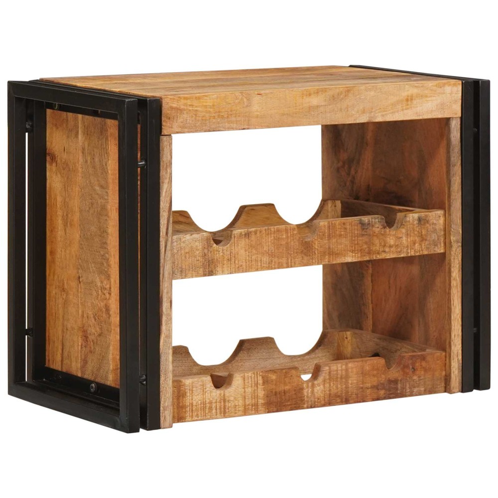 vidaXL Ράφι Κρασιού Καφέ 60x45x33cm Σταθερό Χοντρό Ξύλο Μάνγκο 1 τεμ.