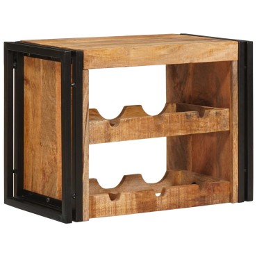 vidaXL Ράφι Κρασιού Καφέ 60x45x33cm Σταθερό Χοντρό Ξύλο Μάνγκο 1 τεμ.