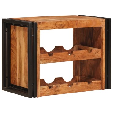 vidaXL Ράφι Κρασιού Καφέ 60x45x33cm Στερεό Ξύλο Ακακίας 1 τεμ.
