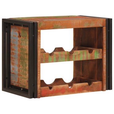 vidaXL Ράφι Κρασιού Καφέ 60x45x33cm Στερεό ανακτημένο ξύλο 1 τεμ.