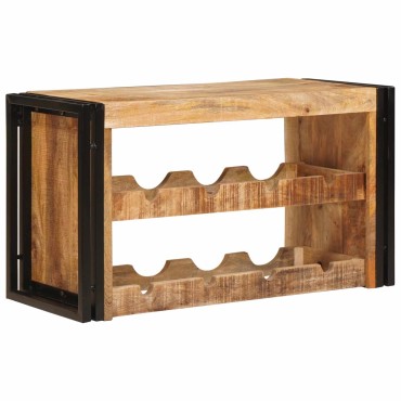 vidaXL Ράφι Κρασιού Καφέ 80x45x33cm Σταθερό Χοντρό Ξύλο Μάνγκο 1 τεμ.