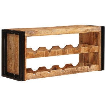 vidaXL Ράφι Κρασιού Καφέ 100x45x33cm Σταθερό Χοντρό Ξύλο Μάνγκο 1 τεμ.