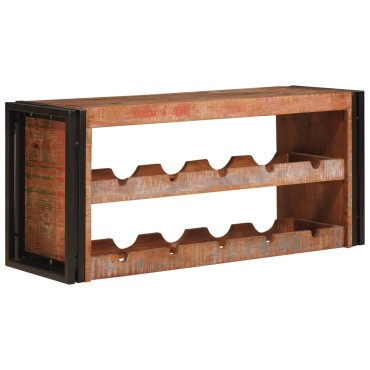 vidaXL Ράφι Κρασιού Καφέ 100x45x33cm Στερεό ανακτημένο ξύλο 1 τεμ.