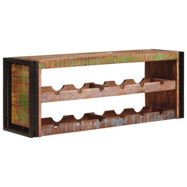vidaXL Ράφι Κρασιού Καφέ 120x45x33cm Στερεό ανακτημένο ξύλο 1 τεμ.