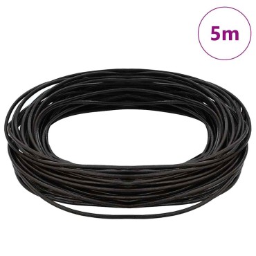 vidaXL Δερμάτινο σχοινί 1 Σκούρο Καφέ Ø1,5 χιλ. x 5 μ. Δέρμα