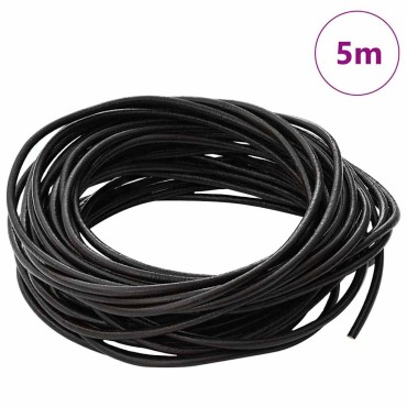 vidaXL Δερμάτινο σχοινί 1 Σκούρο Καφέ Ø2,5 χιλ. x 5 μ. Δέρμα