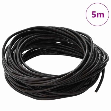 vidaXL Δερμάτινο σχοινί 1 Σκούρο Καφέ Ø3 χιλ. x 5 μ. Δέρμα