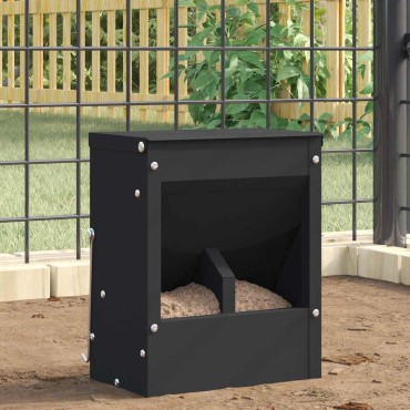 vidaXL Ταΐστρα Χαμστεριών Μαύρο 20 x 12,5 x 25 εκ.