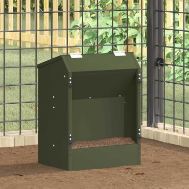 vidaXL Ταΐστρα Χαμστεριών Ελιά Πράσινη 64.5 x 25.5 x 45.5 εκ.